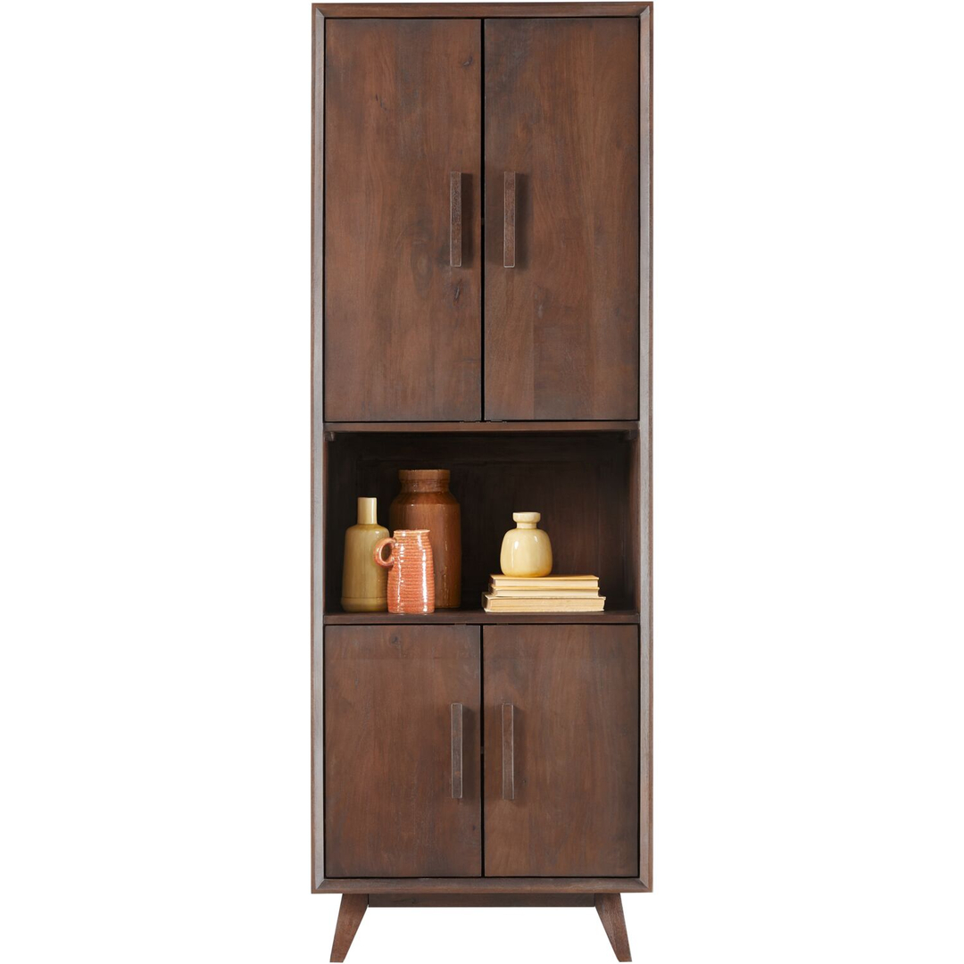 Opbergkast Tivi donkerbruin mangohout 195x69x42 cm