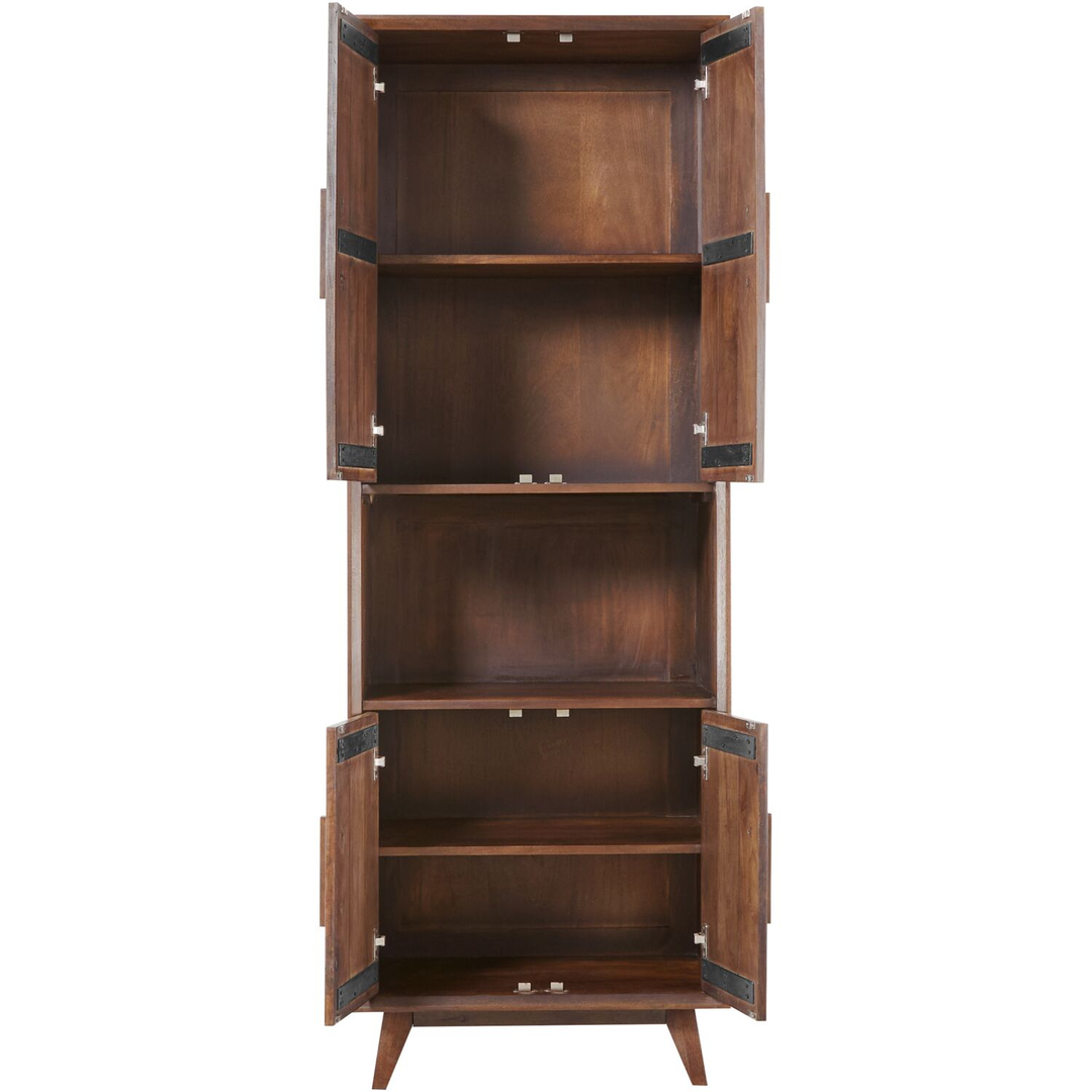 Opbergkast Tivi donkerbruin mangohout 195x69x42 cm