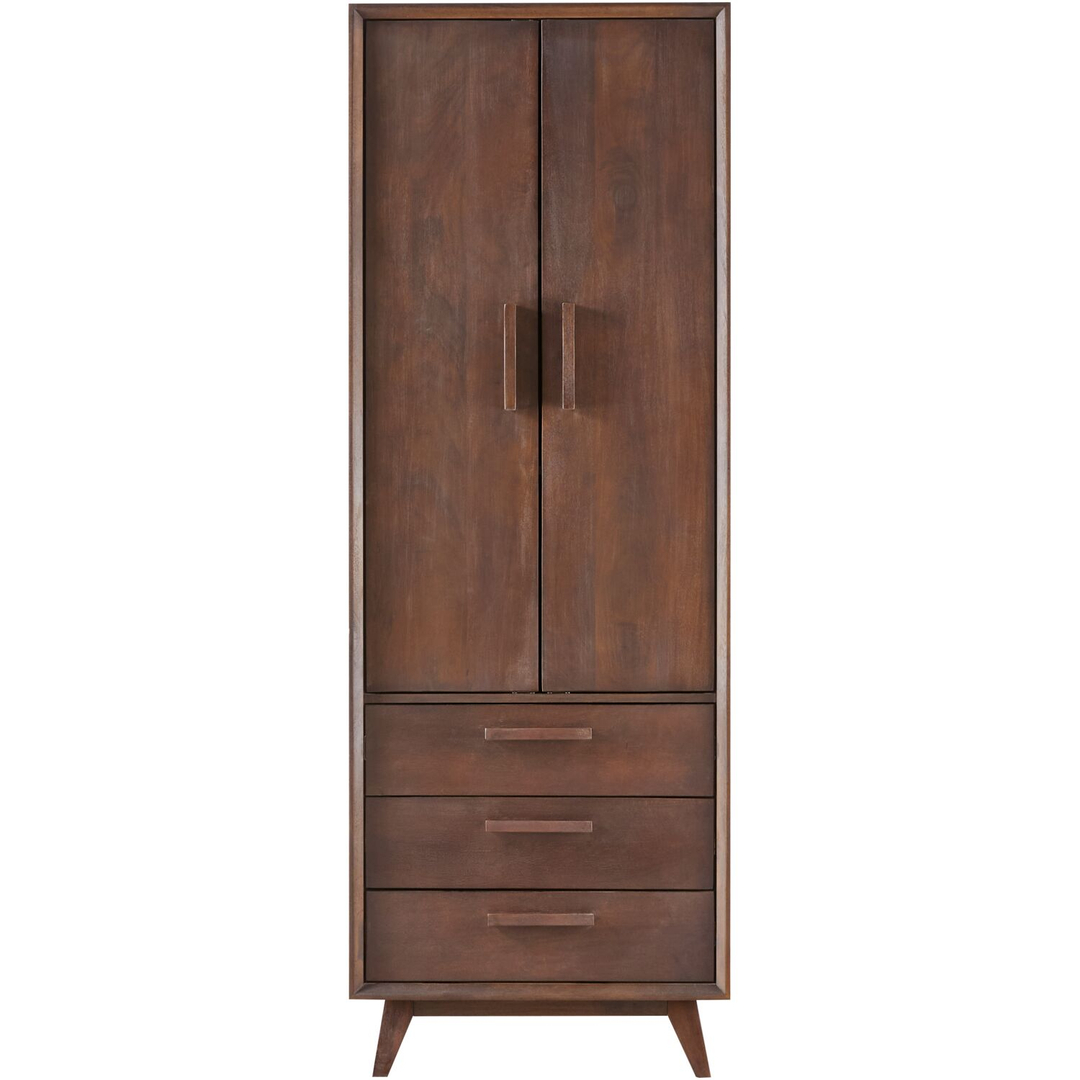 Opbergkast Tivi donkerbruin mangohout 195x69x42 cm 3 lades