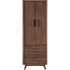 Opbergkast Tivi donkerbruin mangohout 195x69x42 cm 3 lades