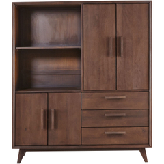 Opbergkast Tivi donkerbruin mangohout 155x134x42 cm