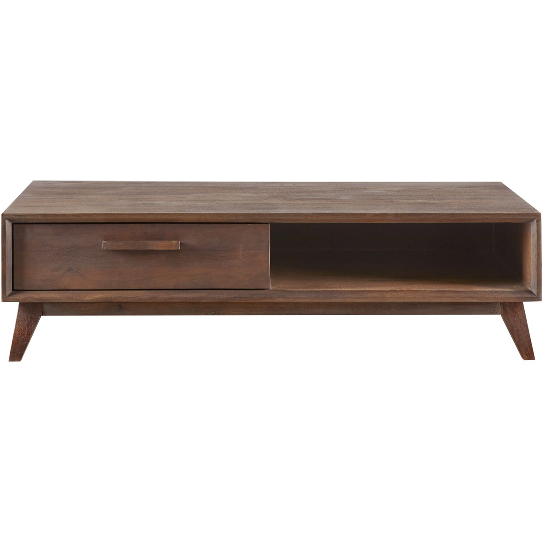 Salontafel Tivi donkerbruin mangohout 69x134 cm rechthoekig