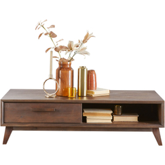 Salontafel Tivi donkerbruin mangohout 69x134 cm rechthoekig
