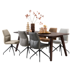 Eettafel Tivi donkerbruin mangohout 250x100 cm rechthoekig