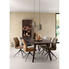 Eettafel Tivi donkerbruin mangohout 250x100 cm rechthoekig