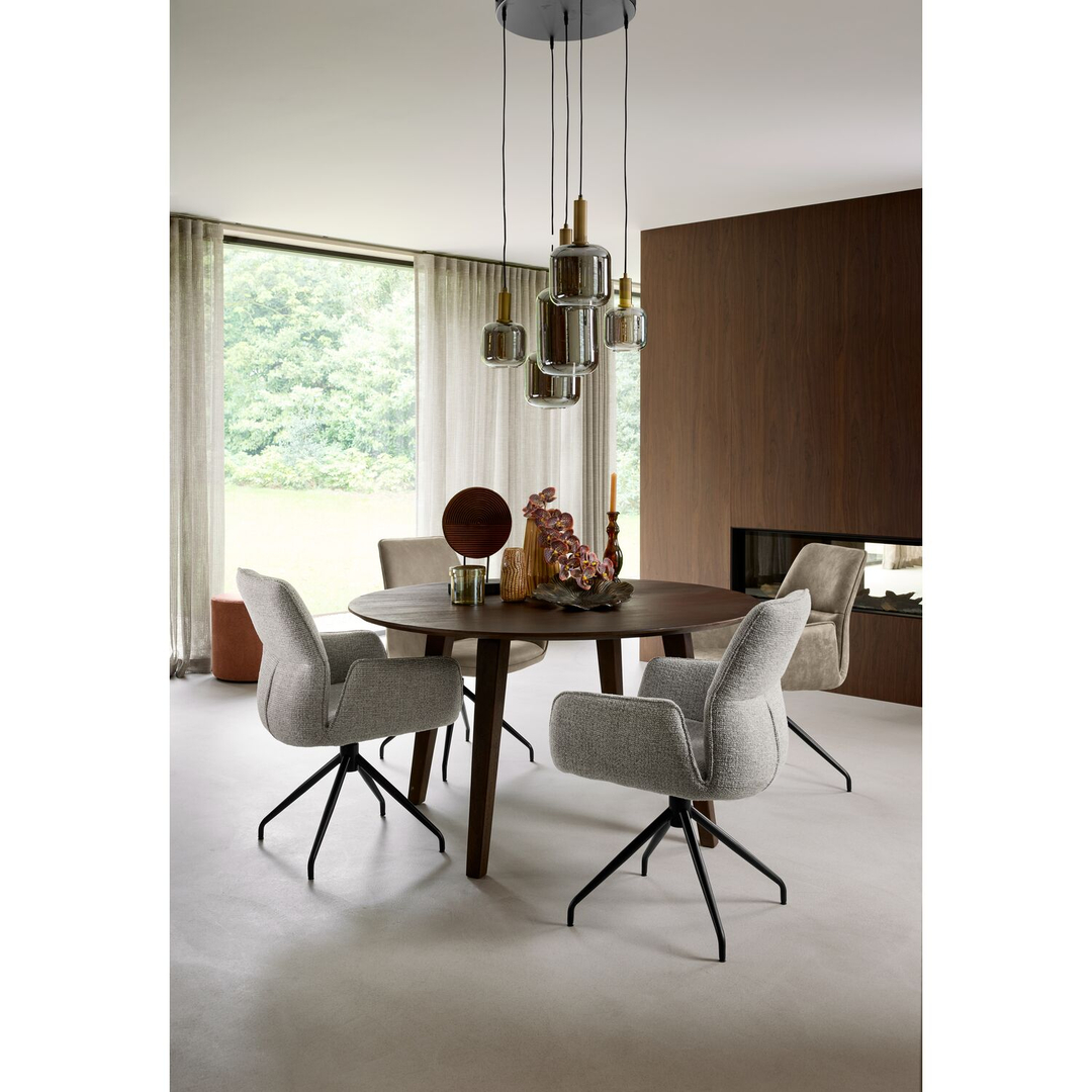 Eettafel Tivi donkerbruin mangohout 120 cm rond