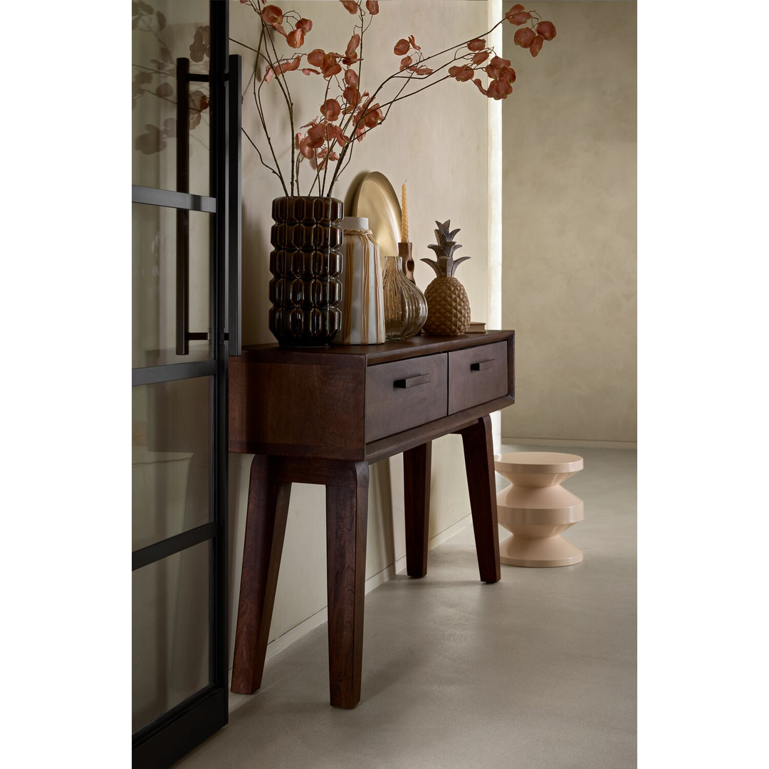 Sidetable Tivi 134x35cm rechthoekig donkerbruin