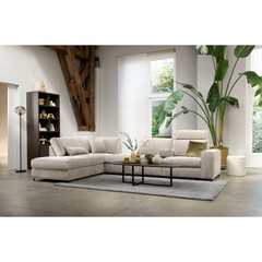 Hoekbank links Licato taupe relaxfunctie excellent comfort