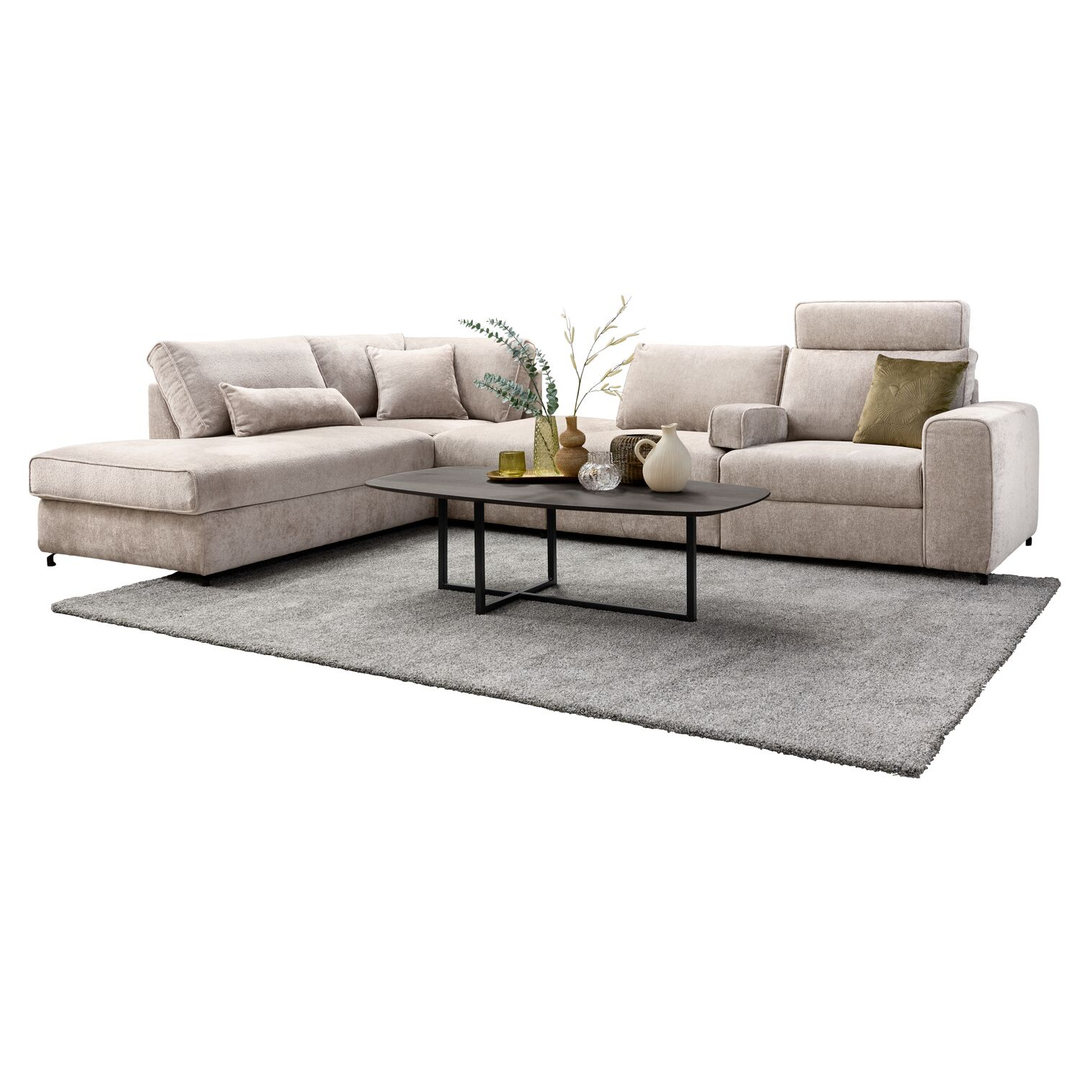 Hoekbank links Licato taupe relaxfunctie excellent comfort