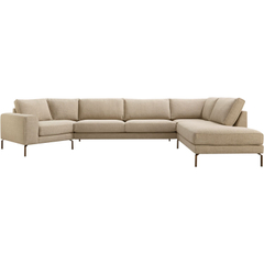 Hoekbank rechts Linoza taupe supreme comfort