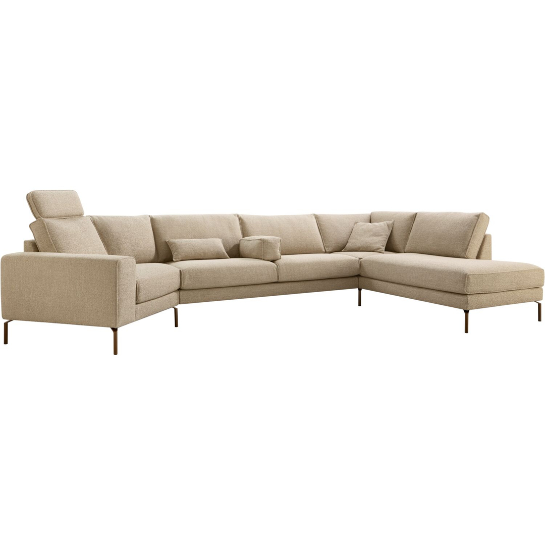 Hoekbank rechts Linoza taupe supreme comfort