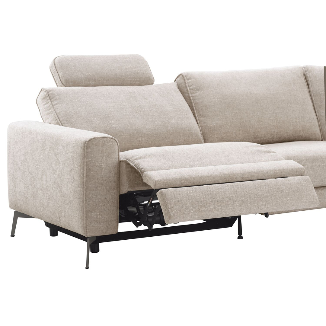 Hoekbank Linoza naturel relaxfunctie links premium comfort