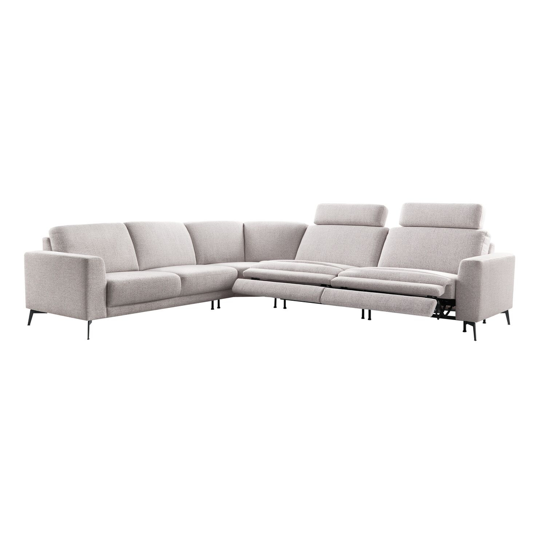 Hoekbank links Moscato lichtgrijs relaxfunctie excellent comfort