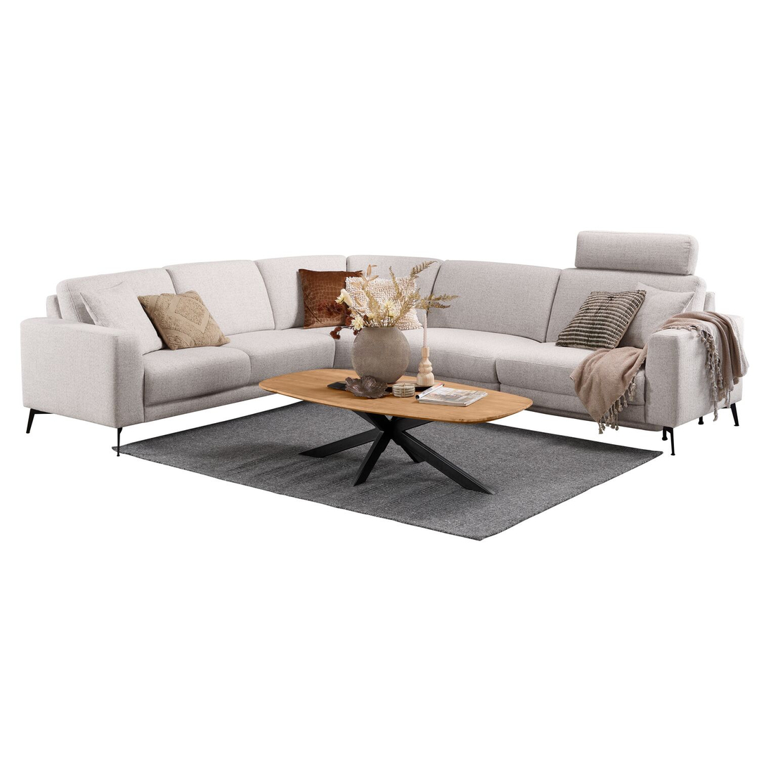 Hoekbank links Moscato lichtgrijs excellent comfort