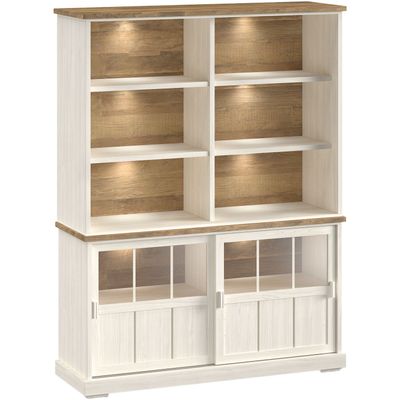 Boekenkast Eldora 210x143x50 cm 2 schuifdeuren