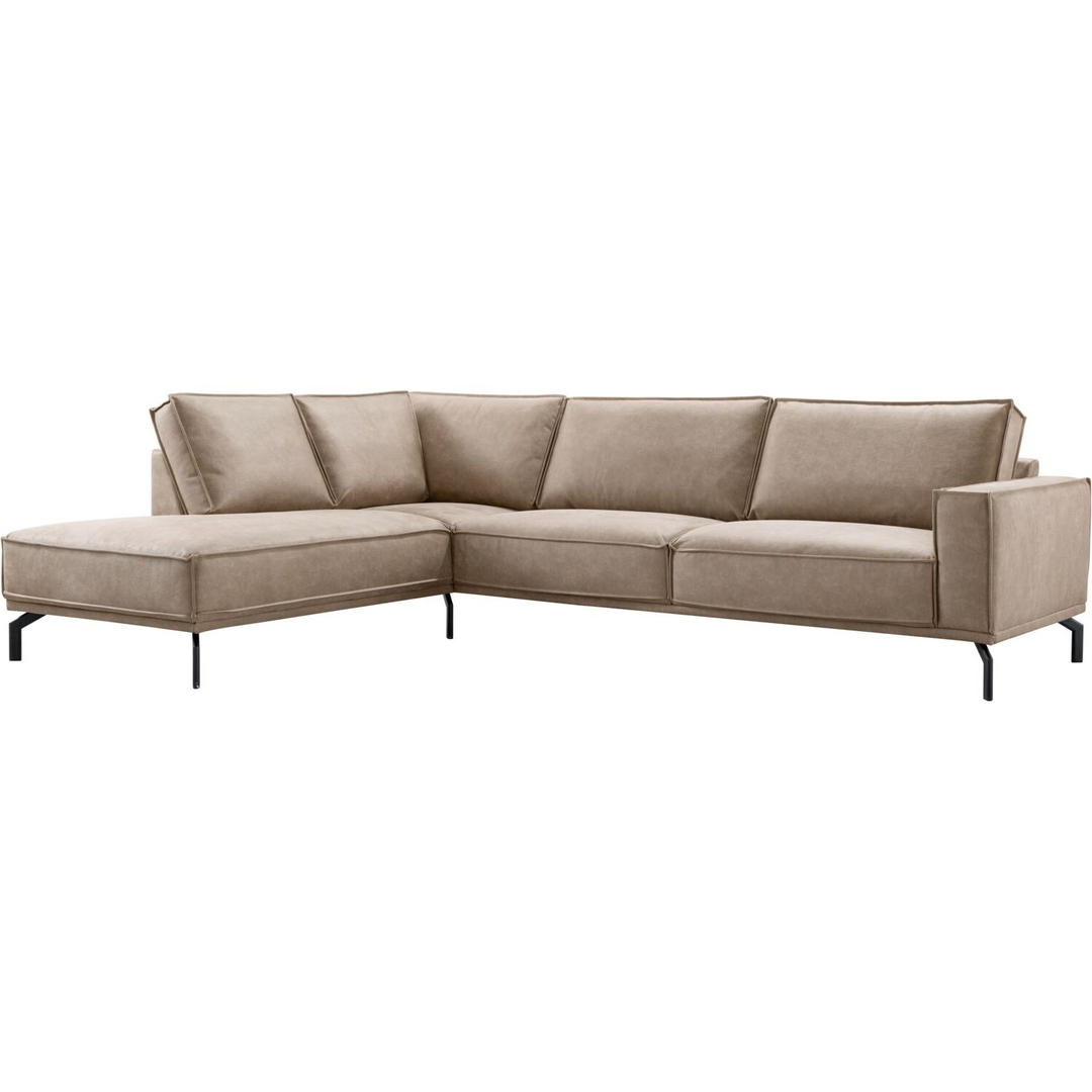Hoekbank links Alburg microleder taupe premium comfort
