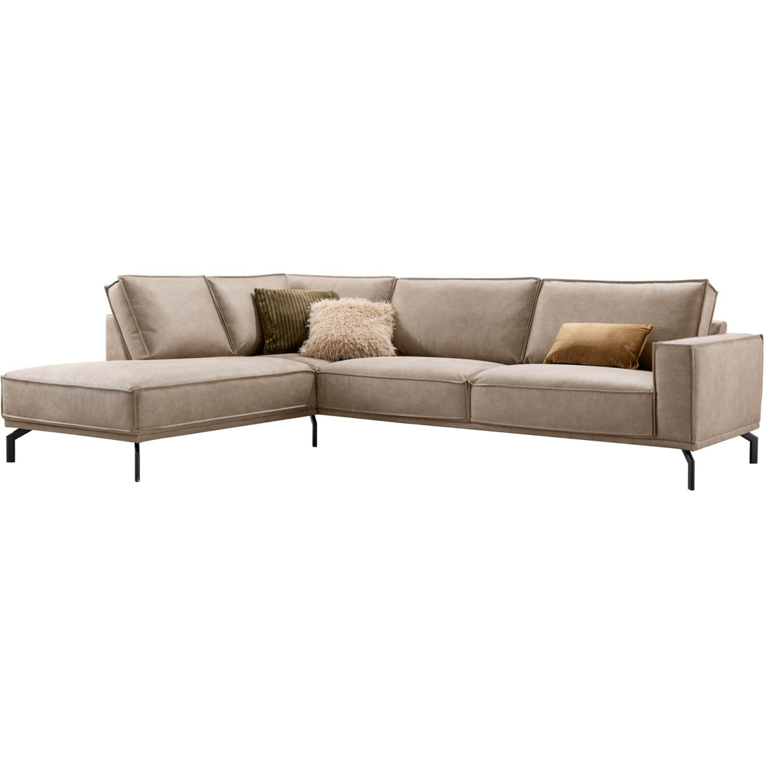 Hoekbank links Alburg microleder taupe premium comfort