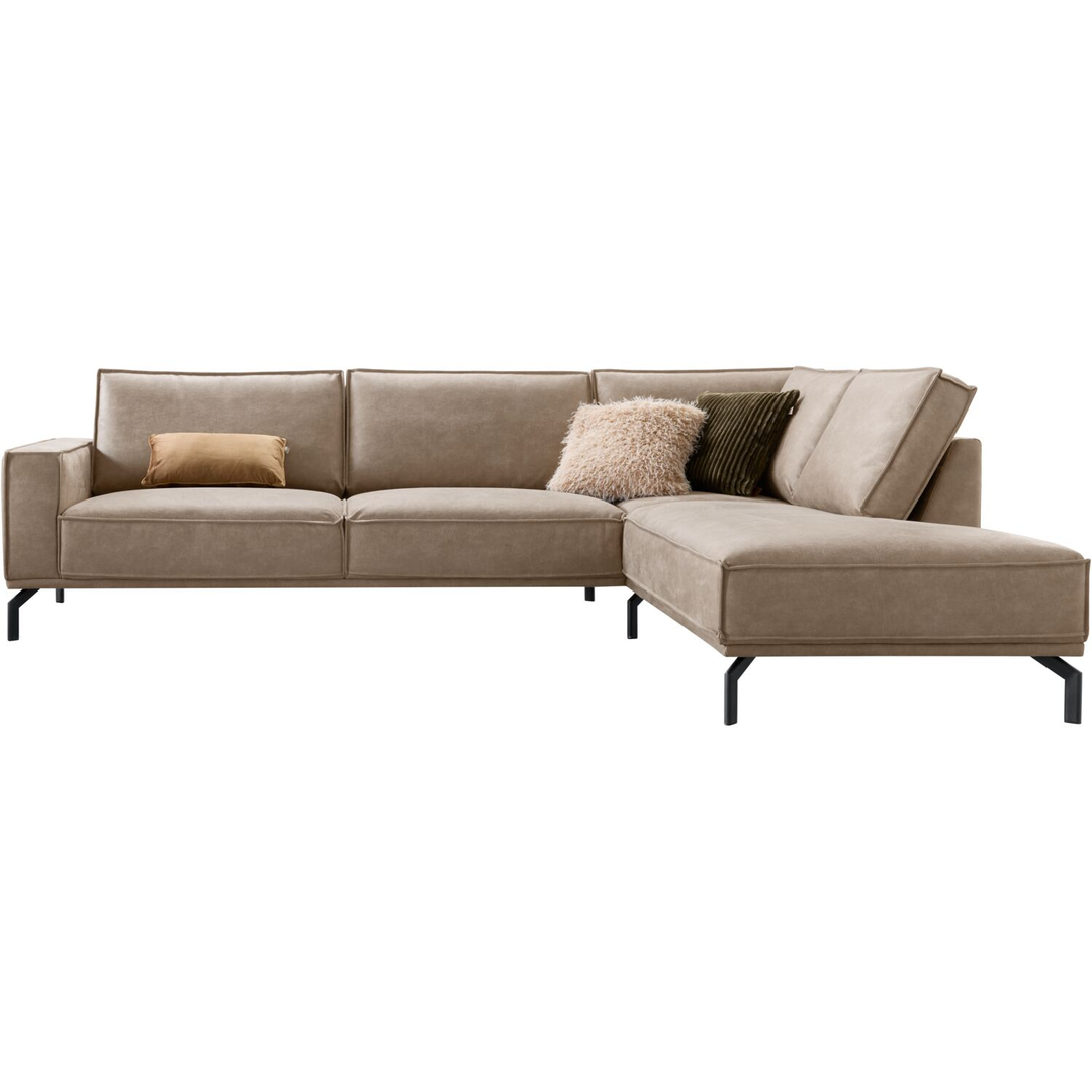 Hoekbank rechts Alburg microleder taupe basic comfort