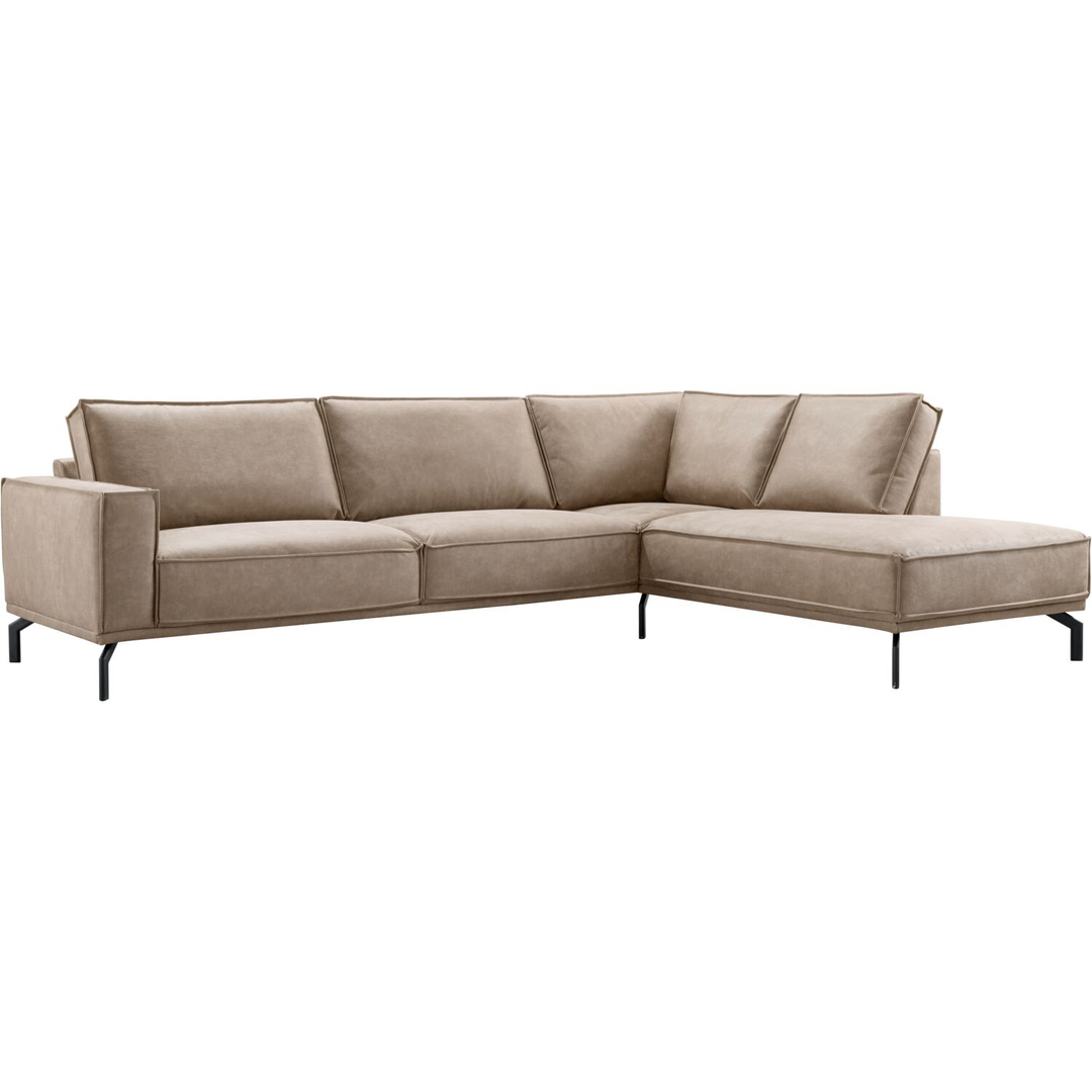 Hoekbank rechts Alburg microleder taupe basic comfort