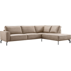 Hoekbank rechts Alburg microleder taupe basic comfort