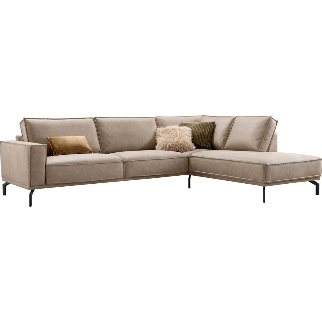 Hoekbank rechts Alburg microleder taupe basic comfort