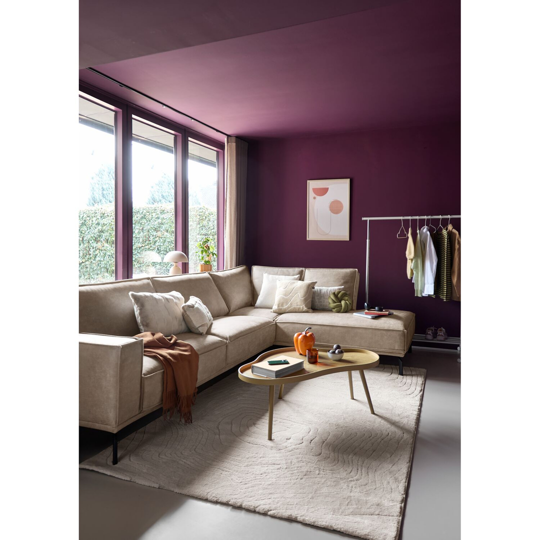 Hoekbank rechts Alburg microleder taupe basic comfort