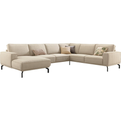 Hoekbank rechts Alburg beige basic comfort