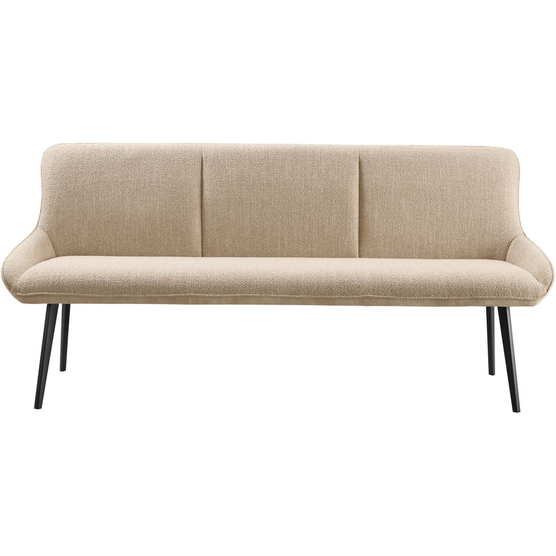 Eetkamerbank Ceno 190 cm combi stof lichtbruin