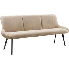 Eetkamerbank Ceno 190 cm combi stof lichtbruin
