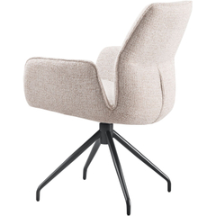 Eetkamerstoel Gavio met armleuning draaibaar beige