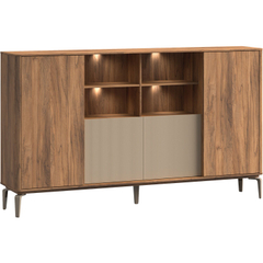 Opbergkast Lodetto 236x137x45 cm deuren champagnekleur
