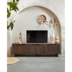 Tv-meubel Tondato 210 cm bruin acaciahout