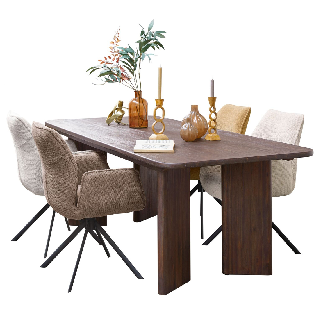 Eettafel Tondato acaciahout 220x100 cm organisch