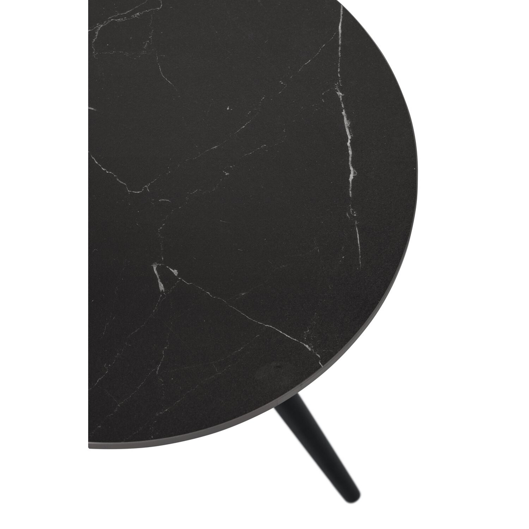 Bijzettafel Cercio keramiek 40 cm rond zwart