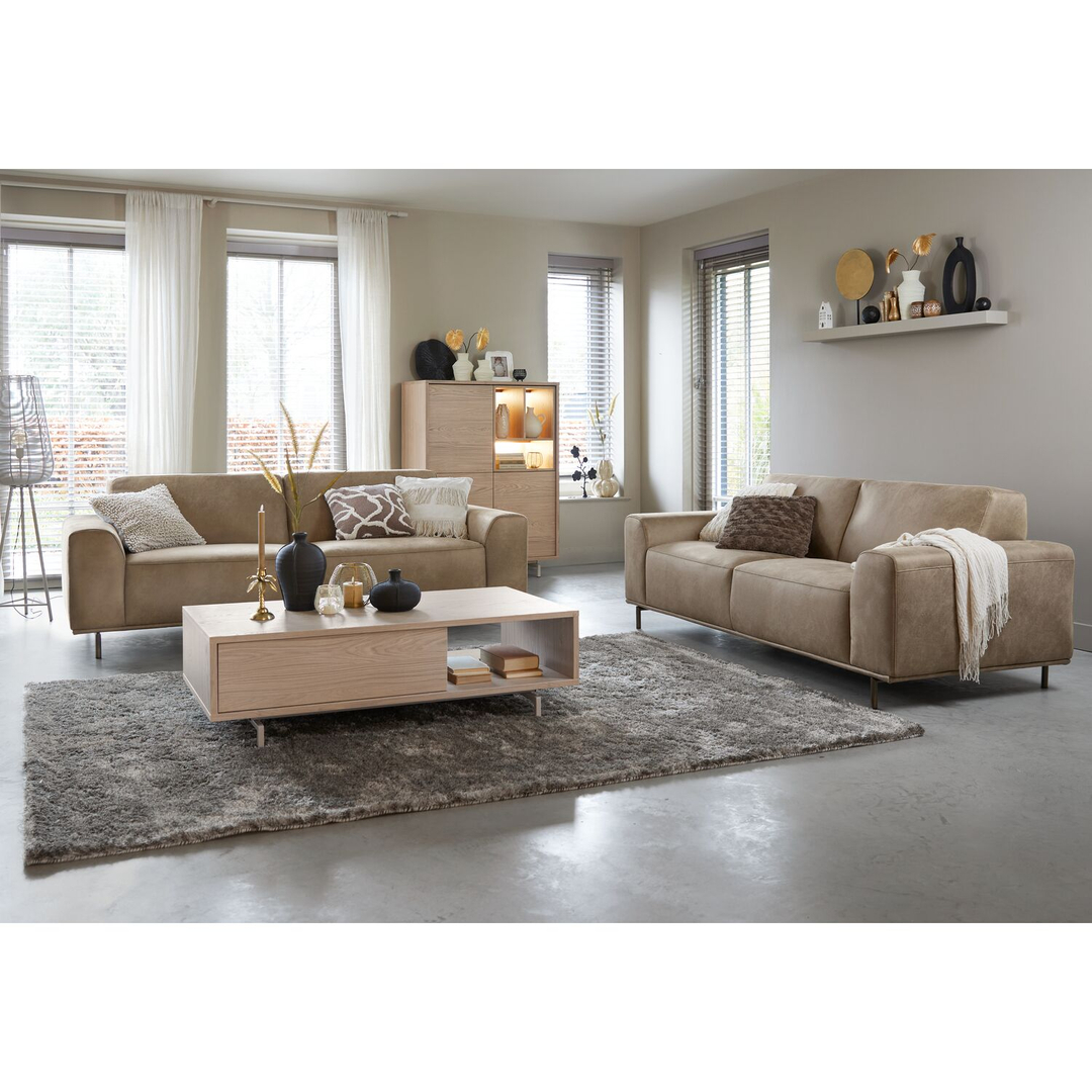 3 zitsbank Pantini microleder bruin excellent comfort
