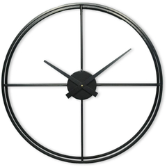 Klok Nimar metaal rond 60cm zwart strak dessin 60