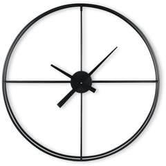 Klok Nimar metaal rond 80cm zwart strak dessin 61