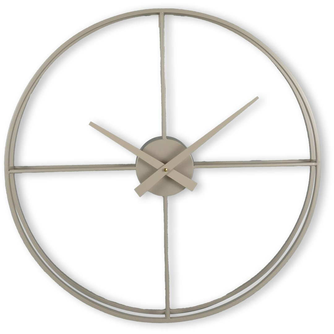 Klok Nimar metaal rond 60cm taupe strak dessin 60