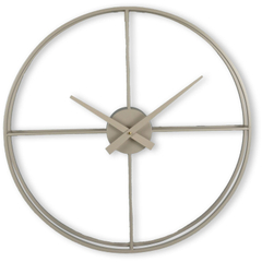 Klok Nimar metaal rond 60cm taupe strak dessin 60