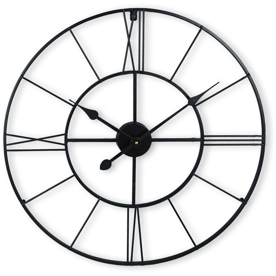 Klok Nimar metaal rond 60cm zwart strak dessin 62