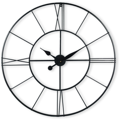 Klok Nimar metaal rond 80cm zwart strak dessin 63