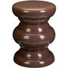 Bijzettafel Carapelle ijzer 32 cm rond donkerbruin
