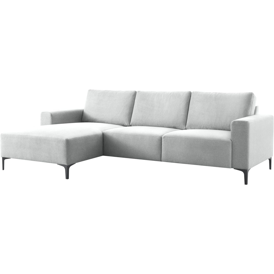 Hoekbank links Fabria lichtgrijs basic comfort