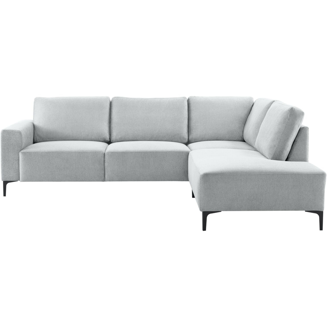 Hoekbank rechts Fabria middel lichtgrijs basic comfort