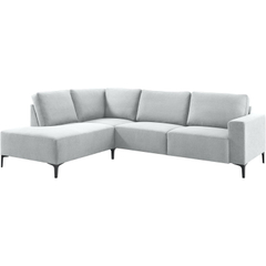 Hoekbank links Fabria middel lichtgrijs basic comfort
