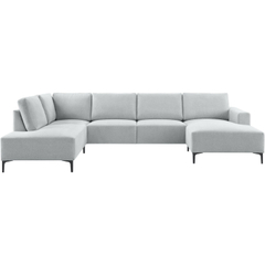 Hoekbank links Fabria groot lichtgrijs basic comfort