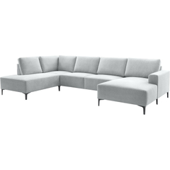 Hoekbank links Fabria groot lichtgrijs basic comfort