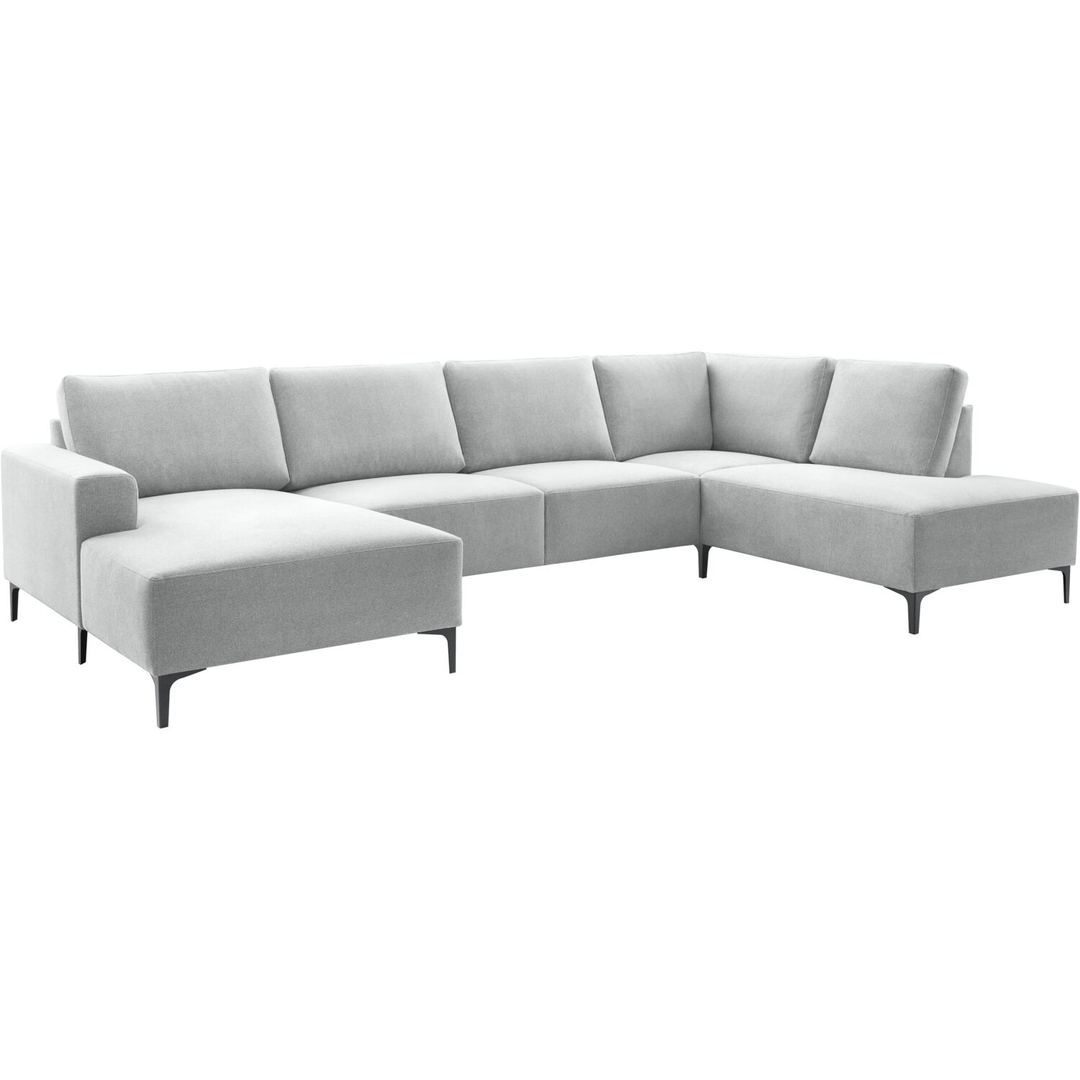Hoekbank rechts Fabria groot lichtgrijs basic comfort