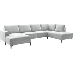 Hoekbank rechts Fabria groot lichtgrijs basic comfort