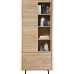 Opbergkast Lirona old oak 1 deur, 2 lades, 4 open vakken
